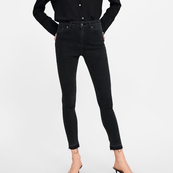 Zara Washed Black Skinny Jeans